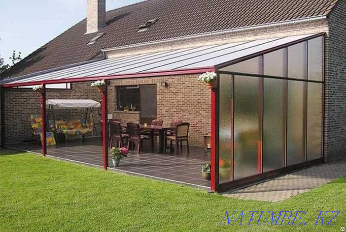 Roofing, Facade, Metal tile, Profiled sheet, Gutter, Canopy, Terrace Pavlodar - photo 4