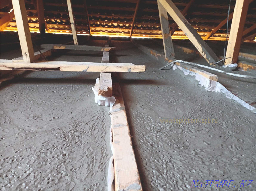 Roof insulation Foam concrete Ecowool Foam concrete Penabiton attic Shymkent Shymkent - photo 4