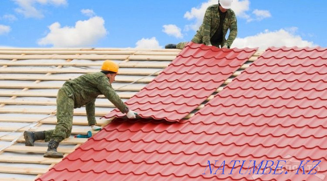 Roof roofing works, hard roofing. Tiling, profiled sheet,  - photo 1
