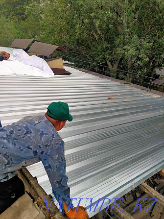 Roof covering. Roof repair. Roofing. Profiled sheeting. Leak elimination. Almaty - photo 8
