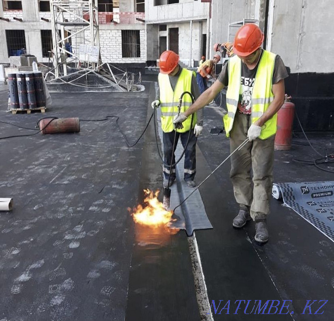 Soft roofing with built-up materials (TechnoNIKOL, etc.) Aqtobe - photo 1