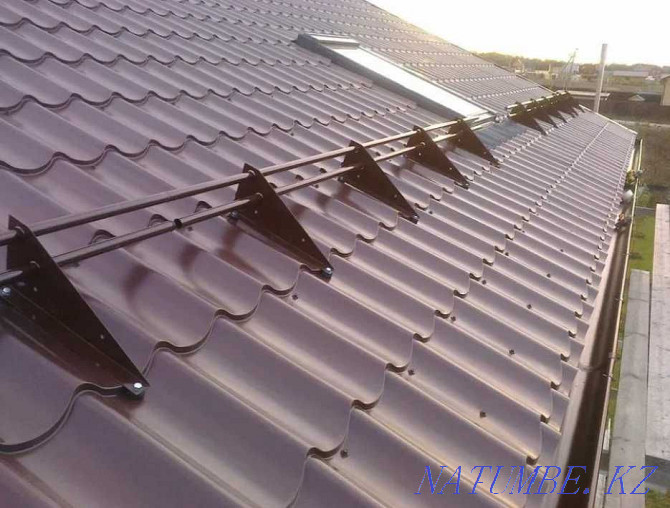 Roofing, Facade, Metal tile, Profiled sheet, Gutter, Canopy, Terrace Pavlodar - photo 4