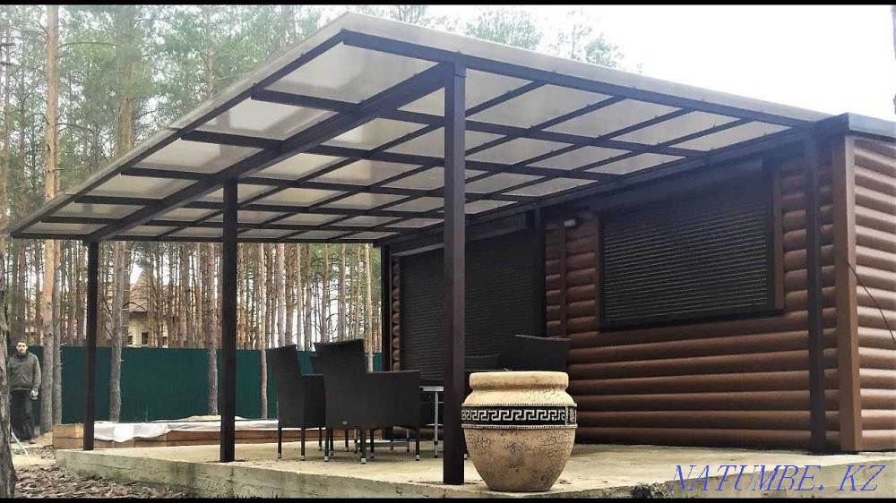 Кровля, Фасад, Металлочерепица, Профлис, Водосток, Навес, Терраса Павлодар - изображение 2