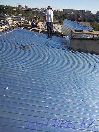 Profiled sheet installation. Roofing works. Roof repairs. Roofing. Karagandy - photo 8