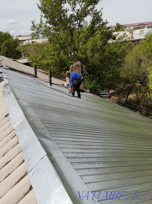 Profiled sheet installation. Roofing works. Roof repairs. Roofing. Karagandy - photo 6