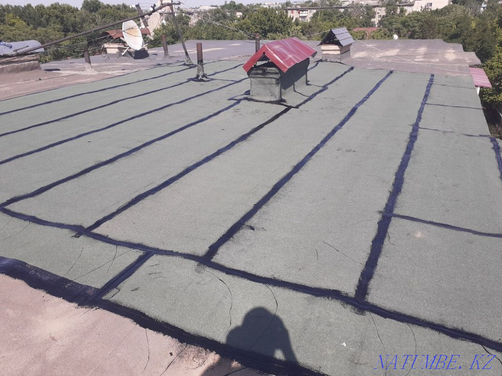 Soft roofing of the roof with Russian materials linocrom bikrost uniflex. Shymkent - photo 1