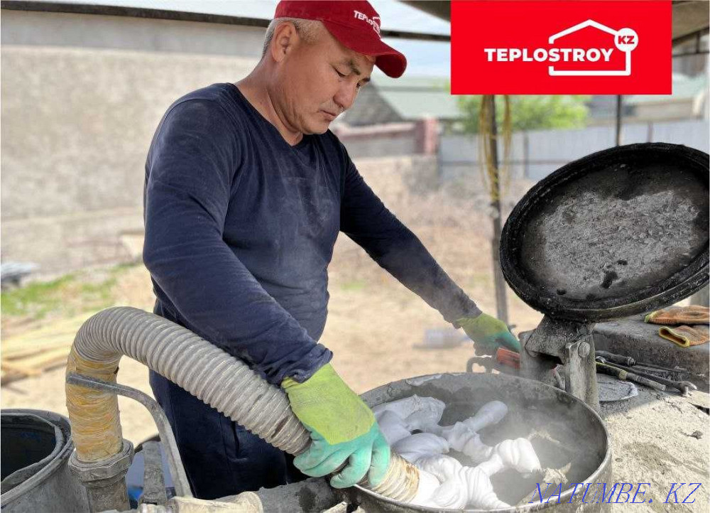 Roof insulation Foam concrete Ecowool foam concrete screed expanded clay ppu foam Shymkent - photo 3