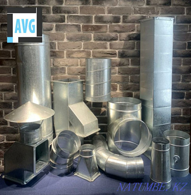 Air ducts, ventilation products made of galvanized, black, stainless steel. Almaty - photo 1