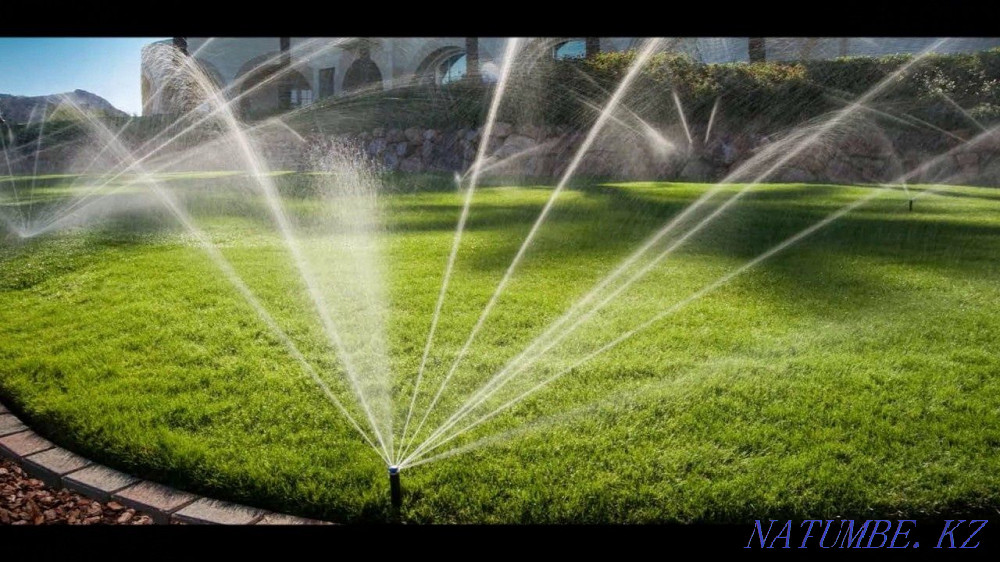 Automatic lawn watering. Landscape design Nur-Sultan city Акбулак - photo 2