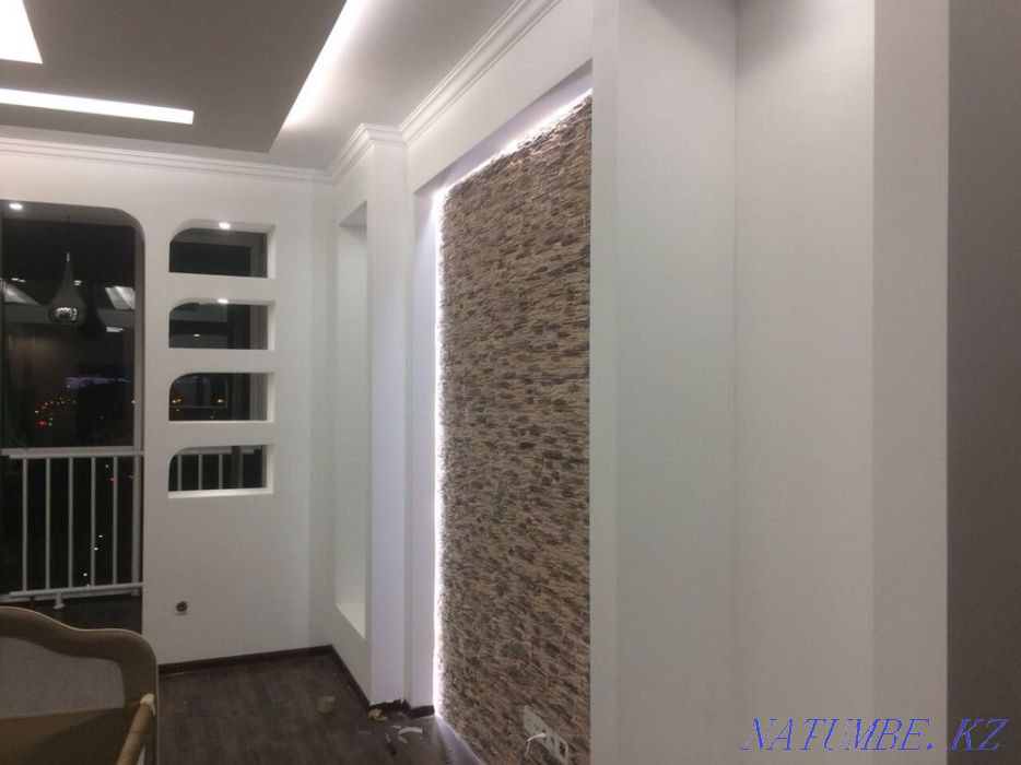 Plasterboard works, plasterboard partitions, gesso, painting Almaty - photo 3