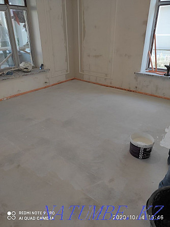 Pouring a self-leveling floor, screeds, laying laminate parquet. Astana - photo 2