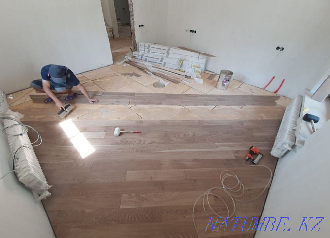 Self-leveling floors, screed, laying laminate, parquet board, installation Astana - photo 6