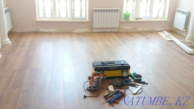 Laying laminate parquet boards, linoleum flooring professionally Astana - photo 5