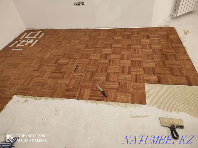 Laying laminate parquet boards, linoleum flooring professionally Astana - photo 8