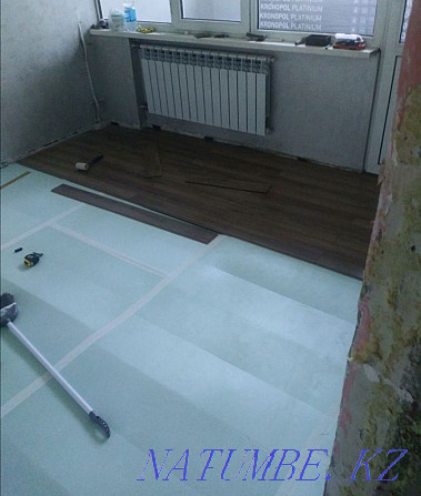 Laying laminate parquet boards, linoleum flooring professionally Astana - photo 3