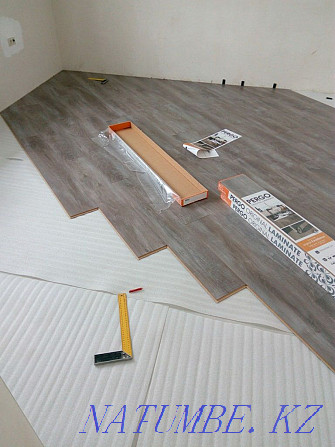 Laying laminate, floor leveling. Aqtobe - photo 1