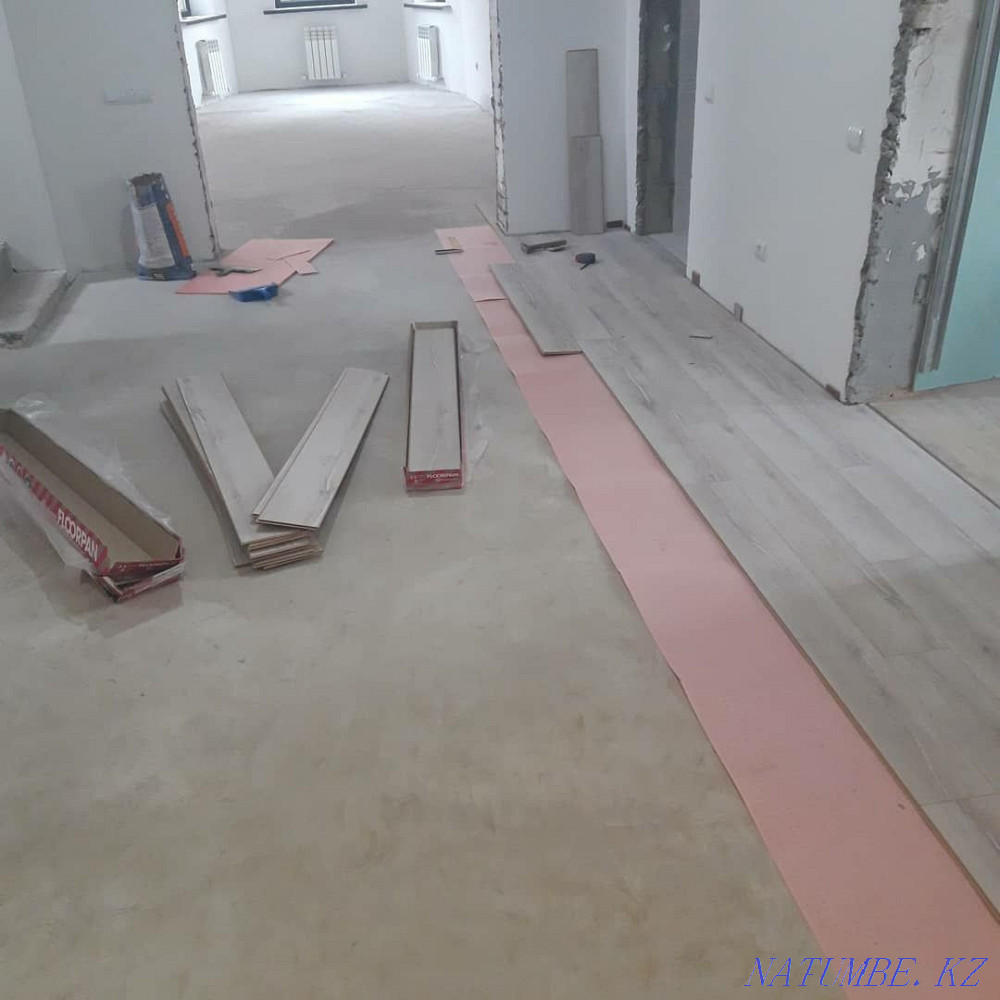 Укладка линолеума ковролин ламината Алгабас - изображение 3