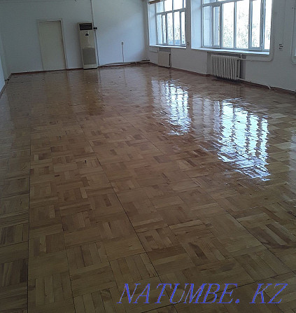 Sanding wooden floors, parquet, removing paint for varnish, varnishing. Shymkent - photo 1