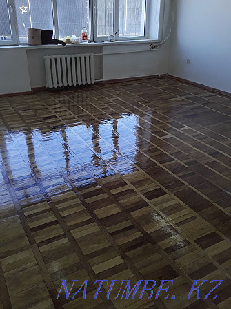 Sanding wooden floors, parquet, removing paint for varnish, varnishing. Shymkent - photo 8