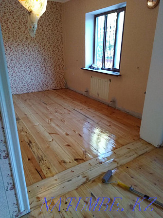 Sanding wooden floors, parquet, removing paint for varnish, varnishing. Shymkent - photo 4