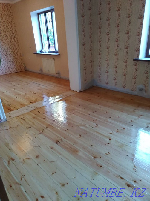 Sanding wooden floors, parquet, removing paint for varnish, varnishing. Shymkent - photo 3