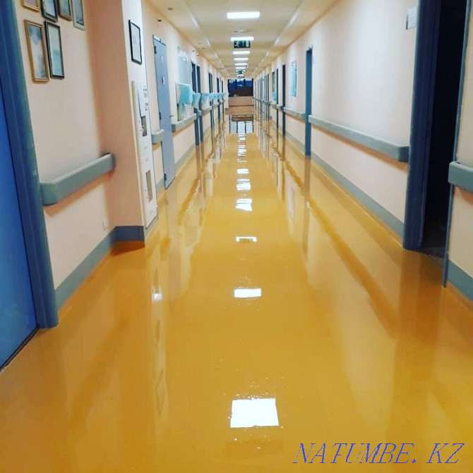 Polymeric, epoxy, polyurethane, self-leveling floor. Topping. Shymkent Shymkent - photo 3