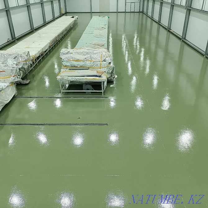 Polymeric, epoxy, polyurethane, self-leveling floor. Topping. Shymkent Shymkent - photo 1