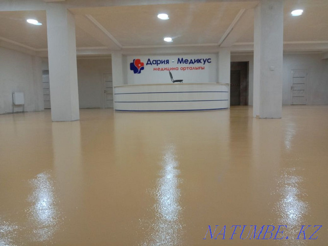 Polymeric, epoxy, polyurethane, self-leveling floor. Topping. Shymkent Shymkent - photo 2