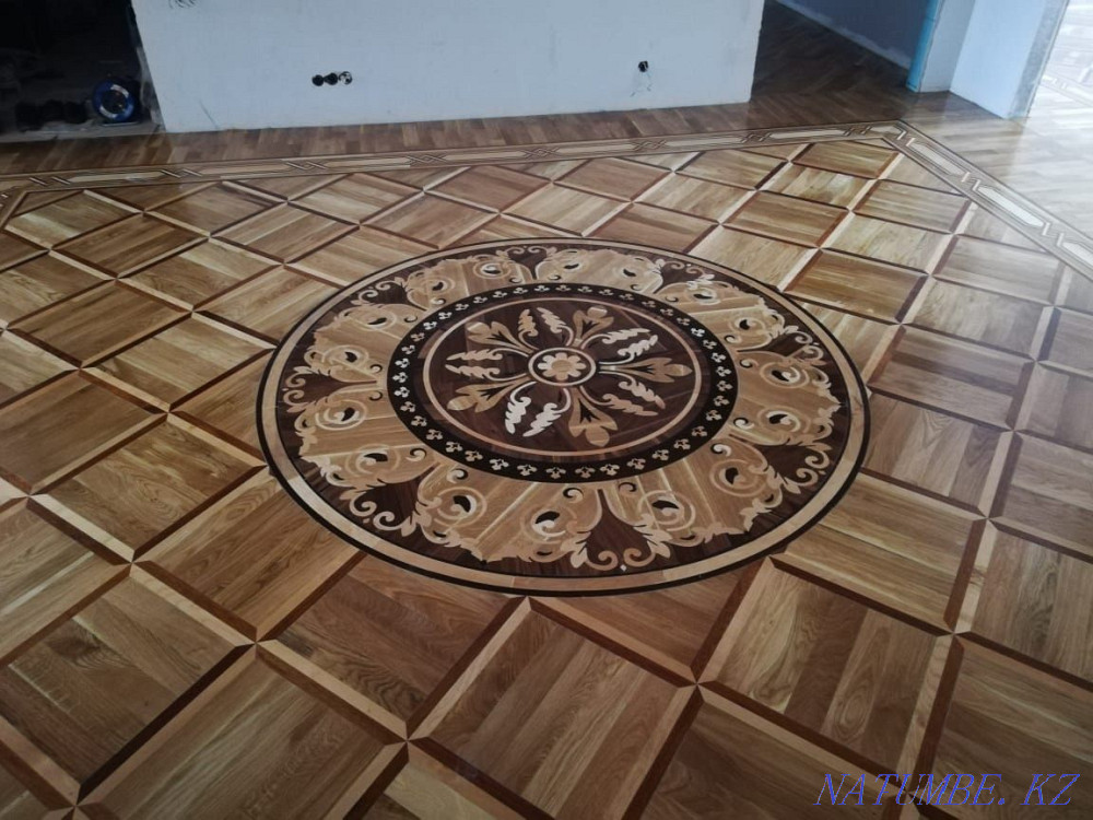 Художественный паркет,настил,шлифовка Алматы - изображение 3