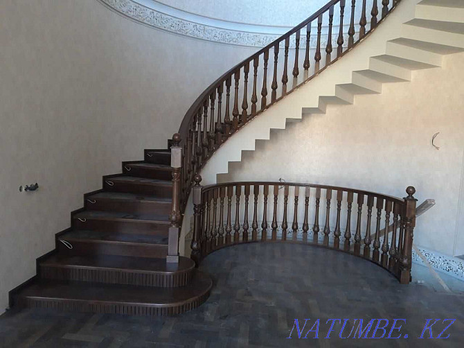 Stairs made of all types of wood. Frame made of concrete and metal. Almaty - photo 5