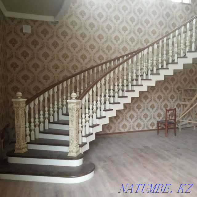 Stairs made of all types of wood. Frame made of concrete and metal. Almaty - photo 2