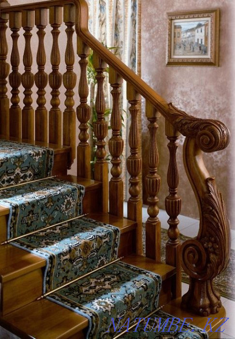 ЛЕСТНИЦА из дерево( дуб, карагач, орех) каркас из метала и бетона Алматы - изображение 5