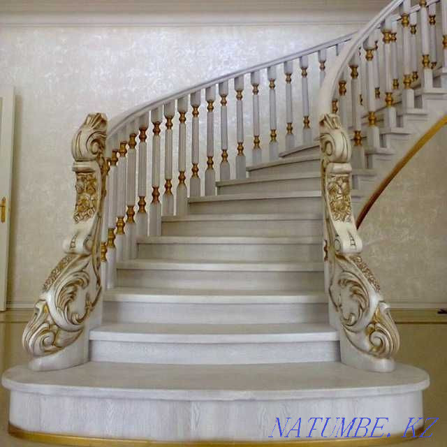 Stairs to order from elm. Frame made of metal or concrete. Urochishche Talgarbaytuma - photo 1