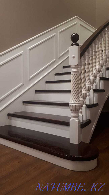 Stairs to order from elm. Frame made of metal or concrete. Urochishche Talgarbaytuma - photo 8