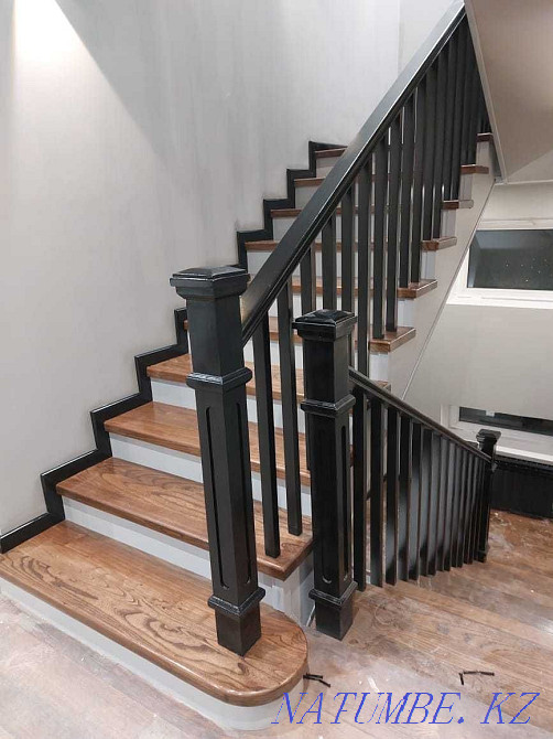 Stairs to order from elm. Frame made of metal or concrete. Urochishche Talgarbaytuma - photo 6