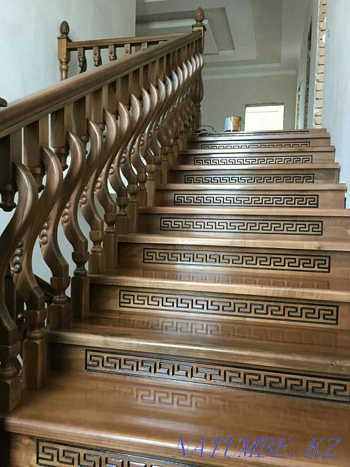 Stairs to order from elm. Frame made of metal or concrete. Urochishche Talgarbaytuma - photo 2