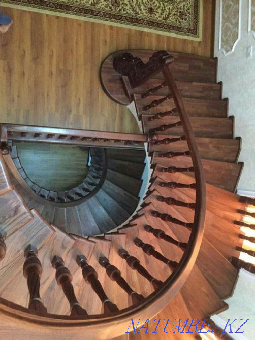 ЛЕСТНИЦА из ценных пород древесины,каркас из швеллера,качество гаранти Алматы - изображение 4