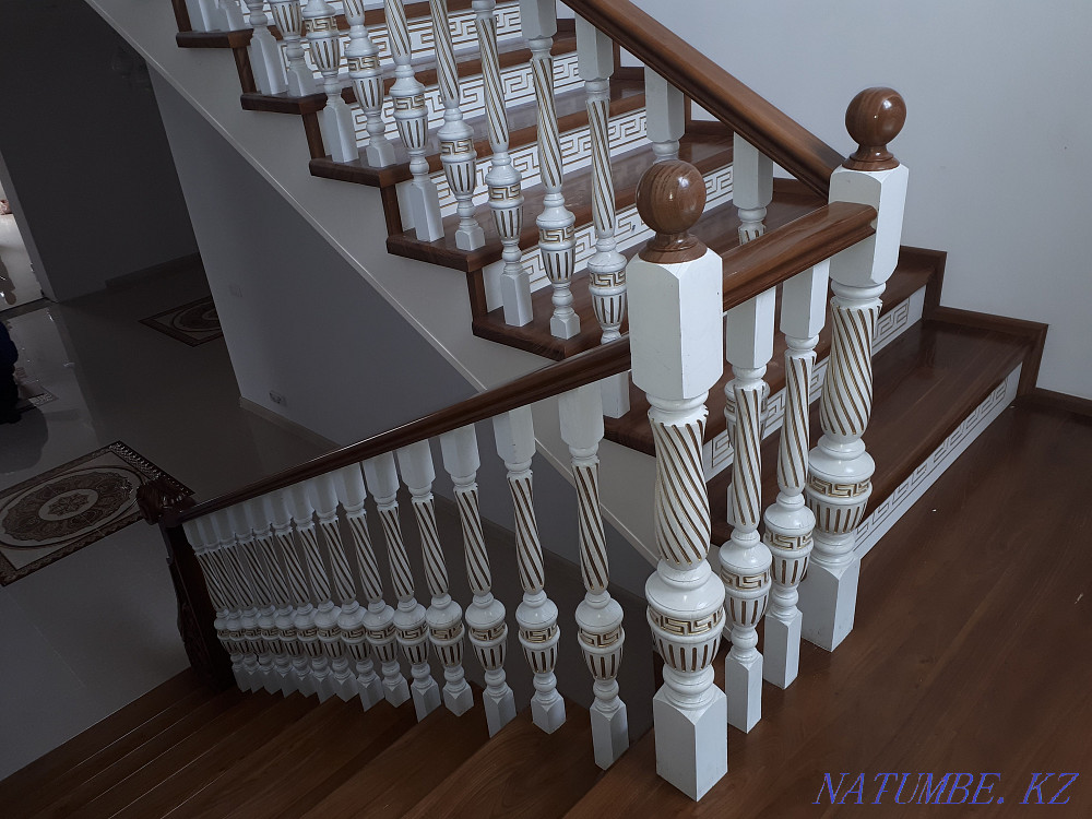 ЛЕСТНИЦА из ценных пород древесины,каркас из швеллера,качество гаранти Алматы - изображение 7