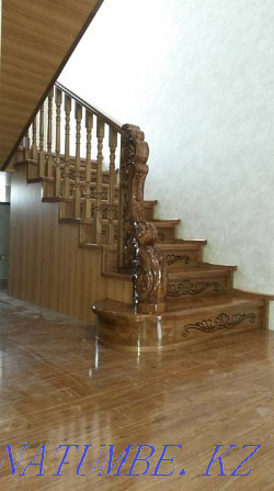 Лестницы на заказ из ценных пород древесины. Каркас из металла. Алматы - изображение 4