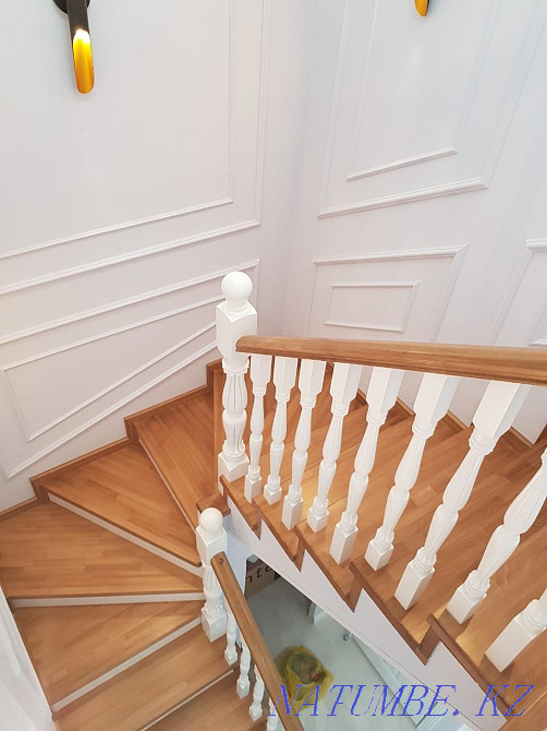 Production and installation of stairs from beech, oak, ash, pine. of any complexity Almaty - photo 8