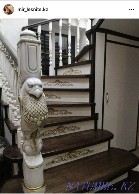 Manufacturing of wooden stairs Almaty - photo 4