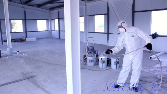 Painting of walls and ceilings of workshops, Warehouse retail premises Almaty - photo 1