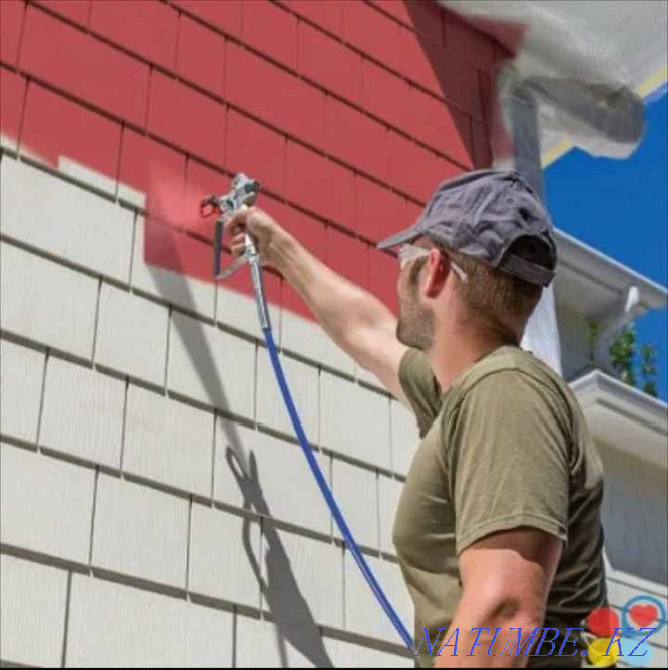 Покраска стен, потолков. Покраска безвоздушным аппаратом. Семей - изображение 1