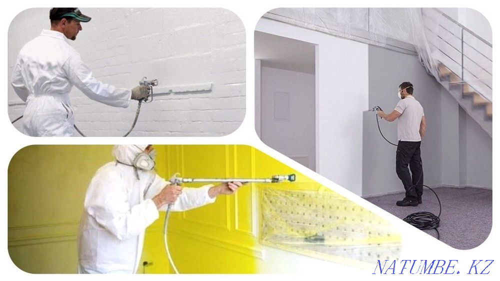 Қабырғаға сурет салу. Ауасыз кескіндеме. Аппараттық кескіндеме  Қарағанды - изображение 4