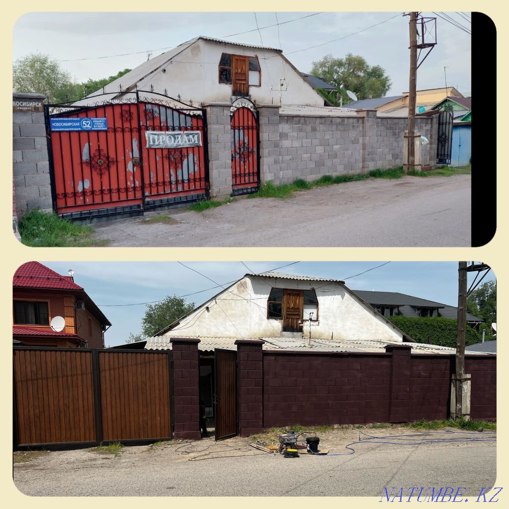 Үй суреті. Фасадты бояймыз. Төбені бояу. Қақпаны бояу, қоршау  Алматы - изображение 2