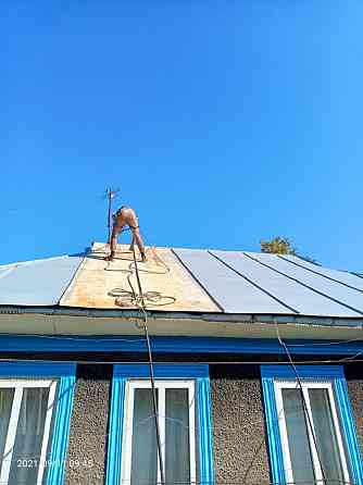 Покраска крыши, карниза, металла черепицы,бетонные металлические забор Бесагаш