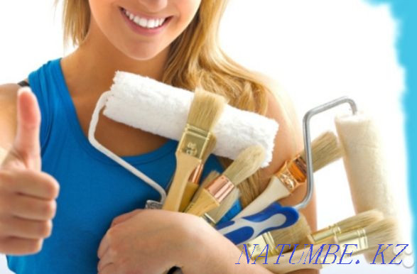 Wall painting. Whitewashing of ceilings. Cosmetic renovation of apartments. Astana - photo 2