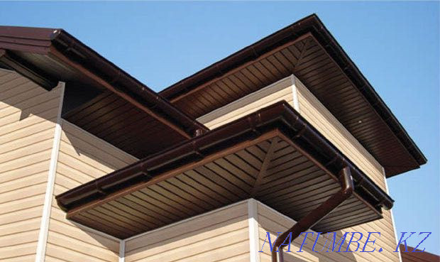 Installation of gable cornices Installation of a gutter system Almaty - photo 2