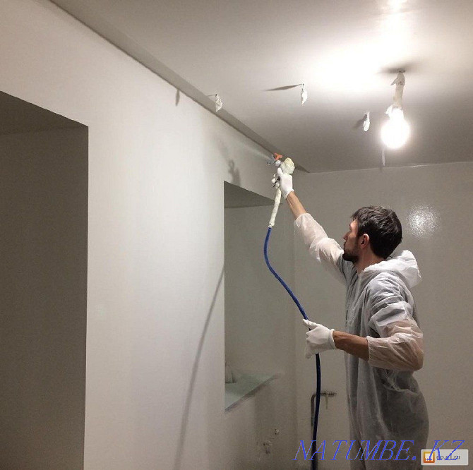 whitewashing painting walls and ceilings airless painting Almaty - photo 3