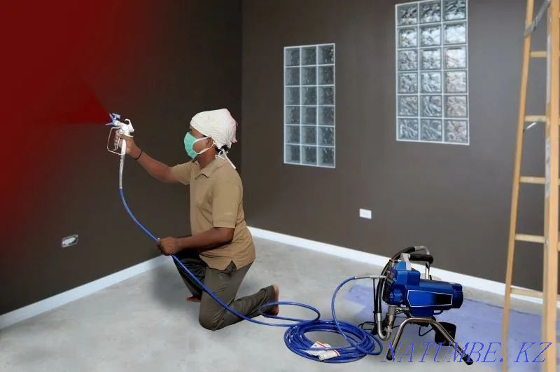 Airless painting of walls, ceilings, fences, roofs, concrete, bricks Astana - photo 6
